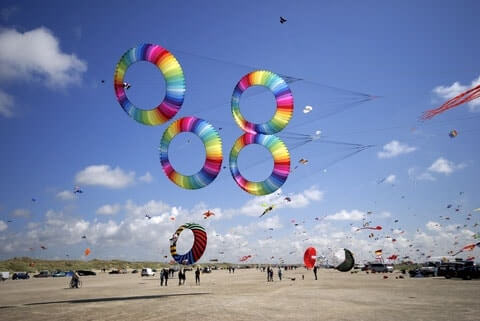 Fliegende Schweine Affen Fische Drachenfest Auf Insel Romo In Danemark Essen Sud