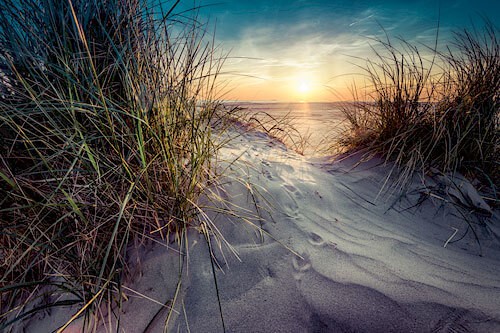 Wattwanderung Romo - Dünen in der Abendsonne