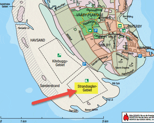 Karte Strandsegeln Römö